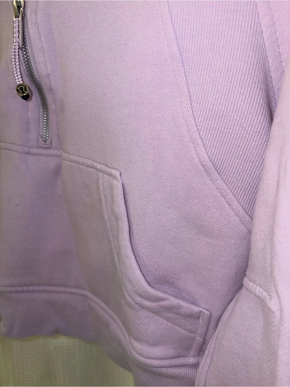 lululemon Cropped Half-Zip Hoodie • size XS/S • lilac